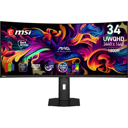 MAG 341CQP QD-OLED X28 pantalla para PC 86,4 cm (34") 3440 x 1440 Pixeles UltraWide Quad HD Negro - Imagen 1