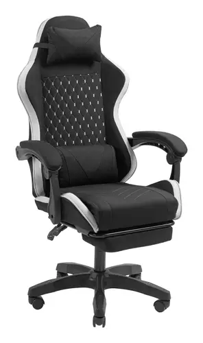 MGC-X Fabric Silla para videojuegos de PC Asiento acolchado Negro, Blanco - Imagen 4