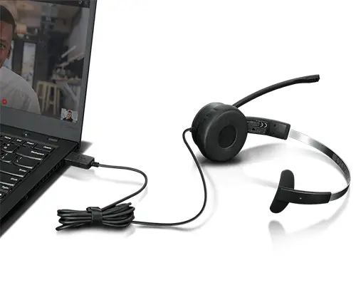100 Mono Auriculares Alámbrico Diadema Oficina/Centro de llamadas USB tipo A Negro - Imagen 4