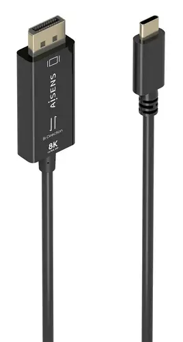 Cable Conversor Bidireccional USB-C A DISPLAYPORT 8K@60Hz, USB-C/M-DP/M, Negro, 1.8m - Imagen 1