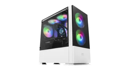 MCZW, Caja PC Compacta Premium, MicroATX, Panel+Frontal Mesh, Blanco - Imagen 2