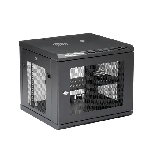 Armario Rack de Pared para Servidores 9U 19"4 Columnas y Estante 1U - Rack de Servidores de Montaje en Pared - Rack Ventilado para Equipo de Red - Imagen 6