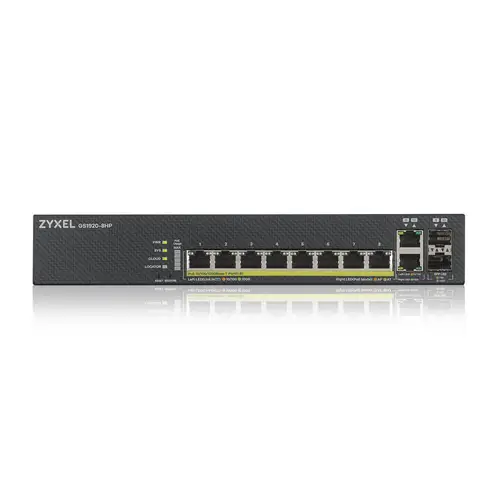 GS1920-8HPV2 Gestionado Gigabit Ethernet (10/100/1000) Energía sobre Ethernet (PoE) Negro - Imagen 2