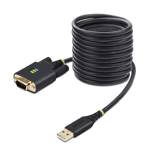 Cable Adaptador USB a Serie de 3m - Retención COM - FTDI - USB a DB9 RS232 Serial - Tornillos Intercambiables - Protección ESD - Windows/macOS/Linux - Imagen 1