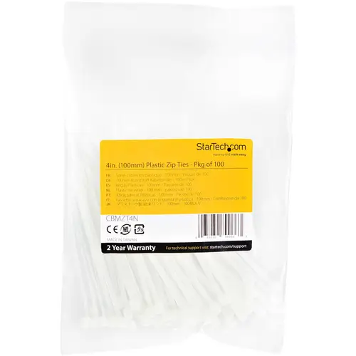 Bridas Ataduras de 10cm para Cables - Ancho 2mm, Diámetro del Haz 22mm, 8kg de Resistencia, Ataduras de Cremallera de Nylon Autobloqueantes, UL 94V-2, Paquete de 100 - Blanco - Imagen 6