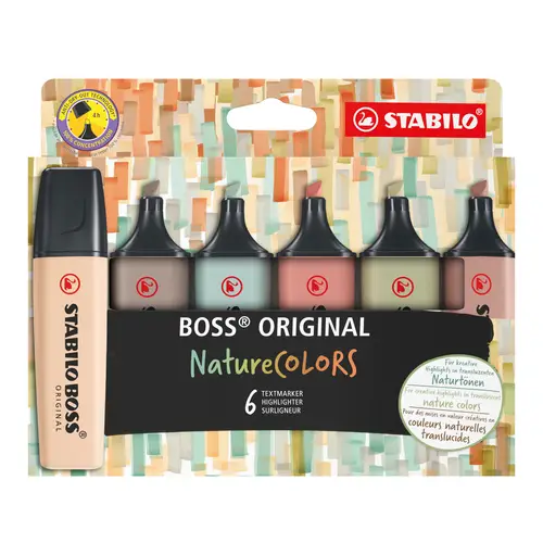 BOSS NatureColors marcador 6 pieza(s) Punta de cincel Negro, Bronce, Marrón, Verde, Gris, Verde claro - Imagen 4