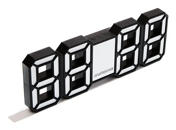 NEONCLOCKWH despertador Negro, Blanco