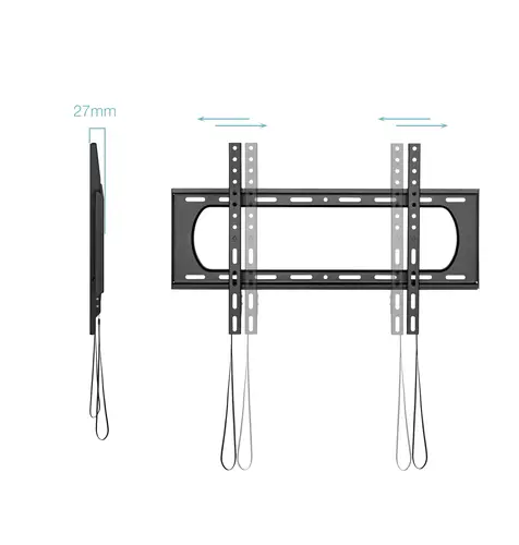 Soporte Fijo de pared para pantallas 37"- 80", Negro - Imagen 2