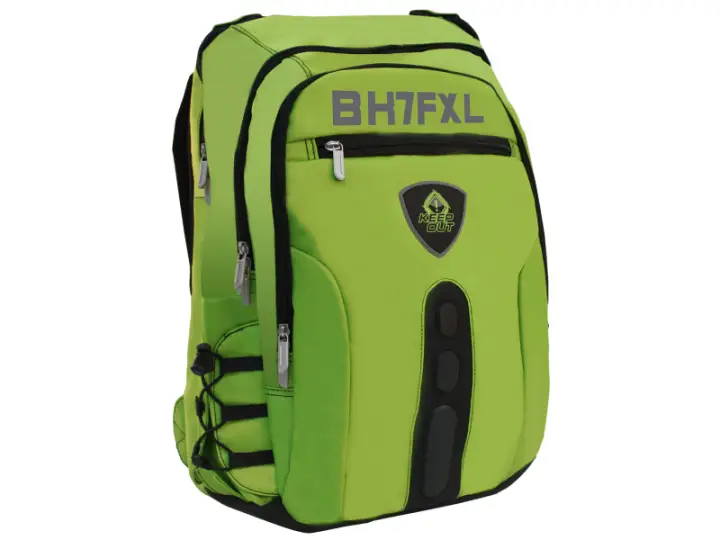 BK7F mochila Negro, Verde Imitación piel, Nylon