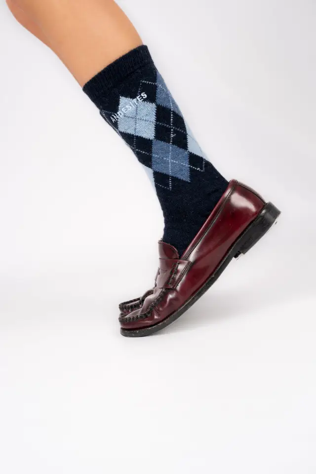 SOCK DIAMOND NAVY BLUE
