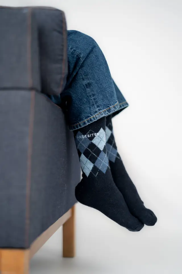 SOCK DIAMOND NAVY BLUE