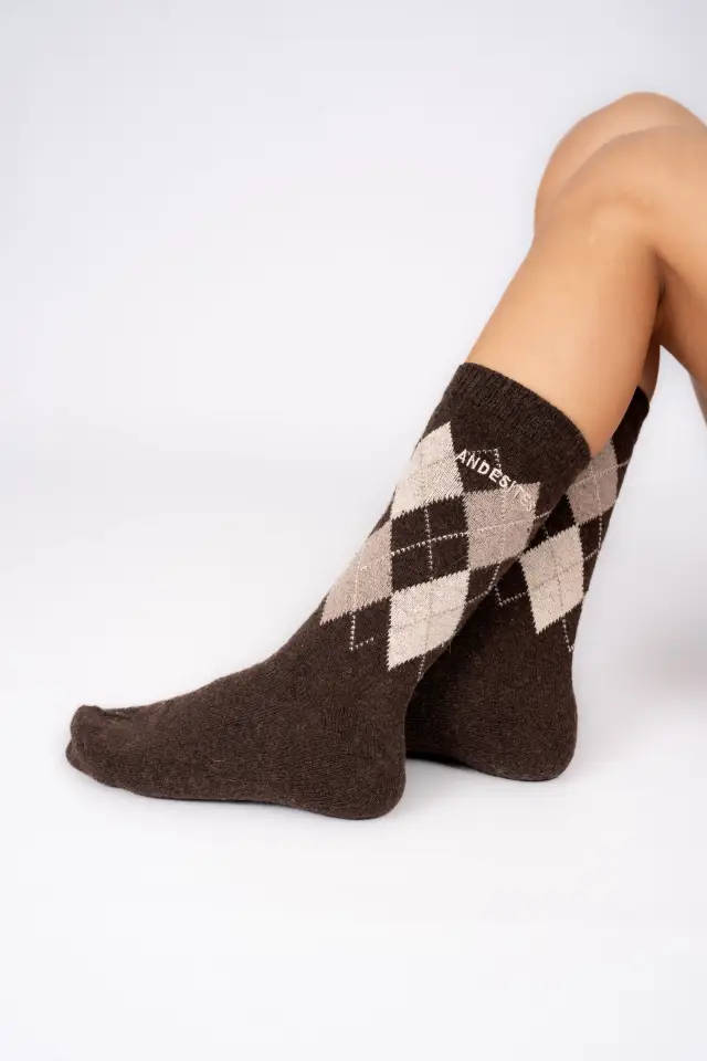 SOCK DIAMOND BROWN