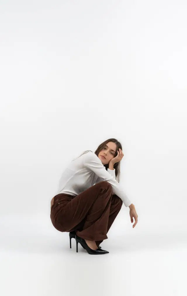 JEANS LE SOLEIL CORD CHOCOLAT